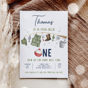 Invitation Pêche 1er Anniversaire O-Fish-Ally Un Anniversaire