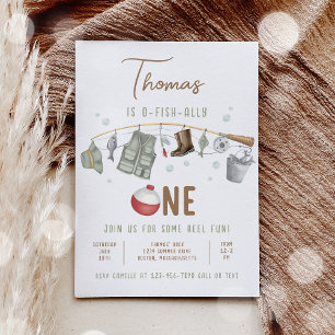 Invitation Pêche 1er Anniversaire O-Fish-Ally Un Anniversaire