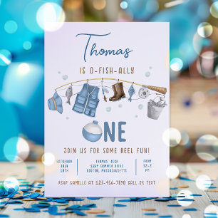 Invitation Pêche 1er Anniversaire O-Fish-Ally Un Anniversaire