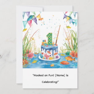 Invitation Pêche 1er anniversaire pour Little Anglers Party