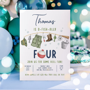 Invitation Pêche 4e anniversaire O-Fish-Ally Quatre anniversa