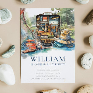 Invitation Pêche Adulte Anniversaire Fête N'Importe Quel Âge