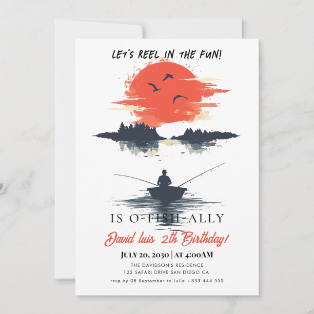 Invitation pêche Anniversaire (Devant)