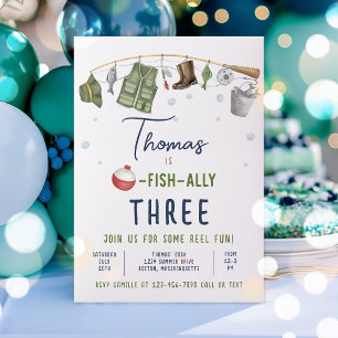 Invitation Pêche Anniversaire Fête Garçon O-Fish-Ally Anniver