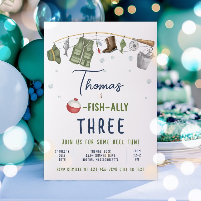 Invitation Pêche Anniversaire Fête Garçon O-Fish-Ally Anniver (Créateur téléchargé)