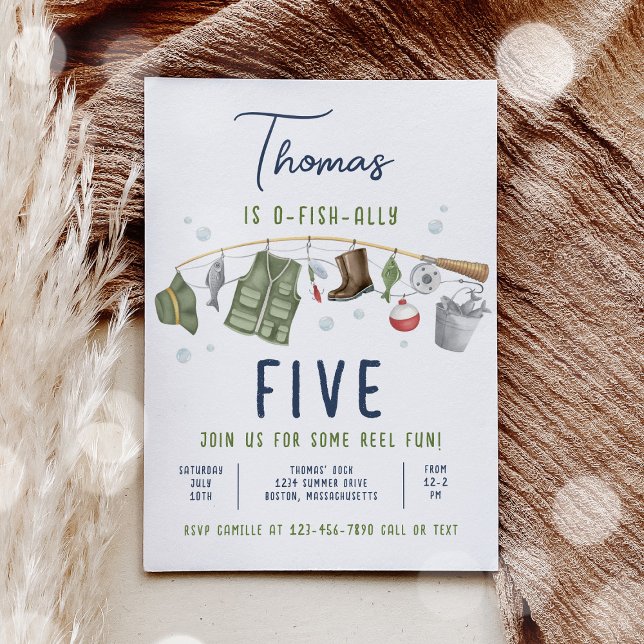 Invitation Pêche Anniversaire O-Fish-Ally Le Gros Anniversair (Créateur téléchargé)