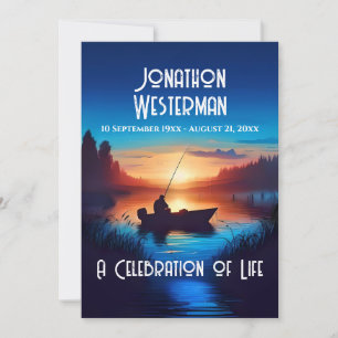 Invitation Pêche au coucher du soleil Fête de la vie