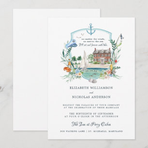 Invitation Pêche Côtière Nautique Balnéaire   Crête Mariage