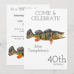 Invitation Pêche de la Perche Papillon Cadeau d'anniversaire 