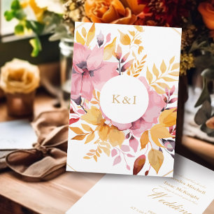 Invitation Pêche et crème Aquarelle romantique Mariage floral