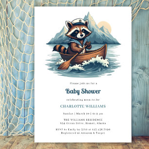 Invitation Pêche nautique Baby shower de la voile Raccoon