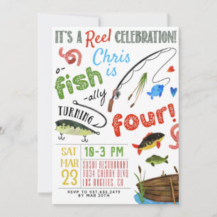 Invitation Pêche Quatrième anniversaire