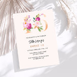 Invitation Pêche rose nombres floraux or Sweet 16 luxe<br><div class="desc">Une invitation moderne, élégante et glamour pour une fête Sweet 16, 16e anniversaire. Un arrière - plan de couleur pêche. Décoré avec des numéros de foral en faux or et rose. Le nom est écrit avec un script de style moderne écrit à la main. Personnalisez et ajoutez les détails de...</div>
