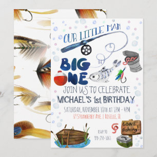 Invitation Pêche Thème Premier Anniversaire