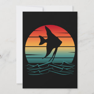 Invitation Pêche vintage au coucher du soleil