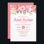 Invitation Pêcher Corail Fleurs Douces 16 Anniversaire Fête<br><div class="desc">Pêcher Corail Fleurs Douce 16 Anniversaire Fête Invitation Voir Collection Correspondante Dans Niche et Nid</div>