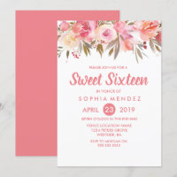 Pêcher Corail Fleurs Douces 16 Anniversaire Fête