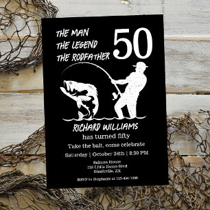 Invitation Pêcher la légende Parrain 50e anniversaire