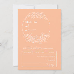 Invitation Pêcher ligne Botanique Art Boho QR Code Photo