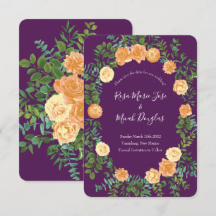 Invitation Pêcher Prune Pivoine Rose Mariage Sauvegarder la D