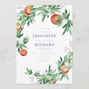 Invitation Pêches, aquarelle, design pour l'invitation au mar