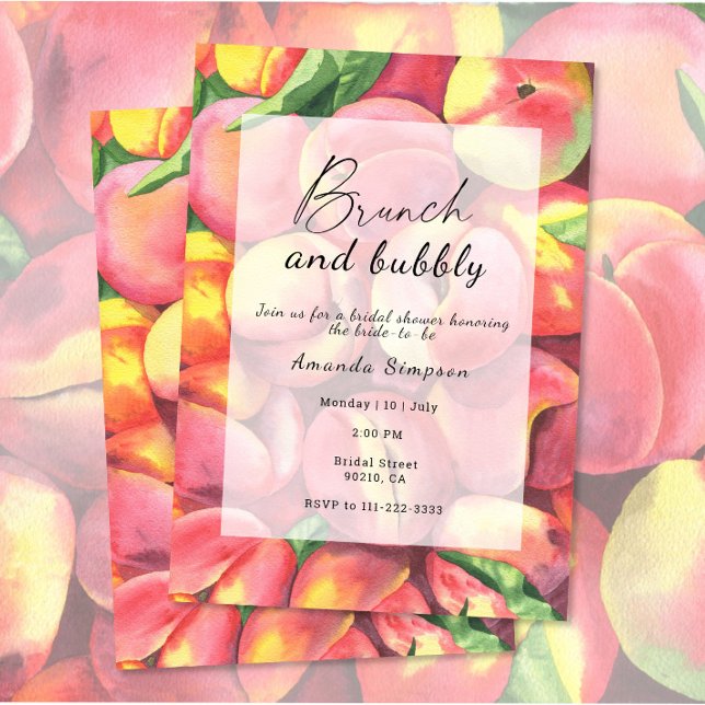 Invitation Pêches - Brunch et joyeuse douche de mariée (Créateur téléchargé)