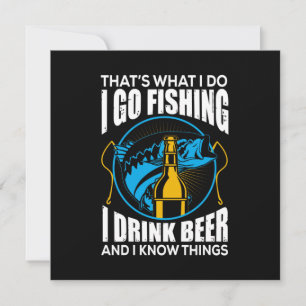 Invitation Pêcheur je vais à la pêche je bois de la bière
