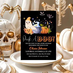 Invitation Peek-A Little Ghost Halloween Baby Shower