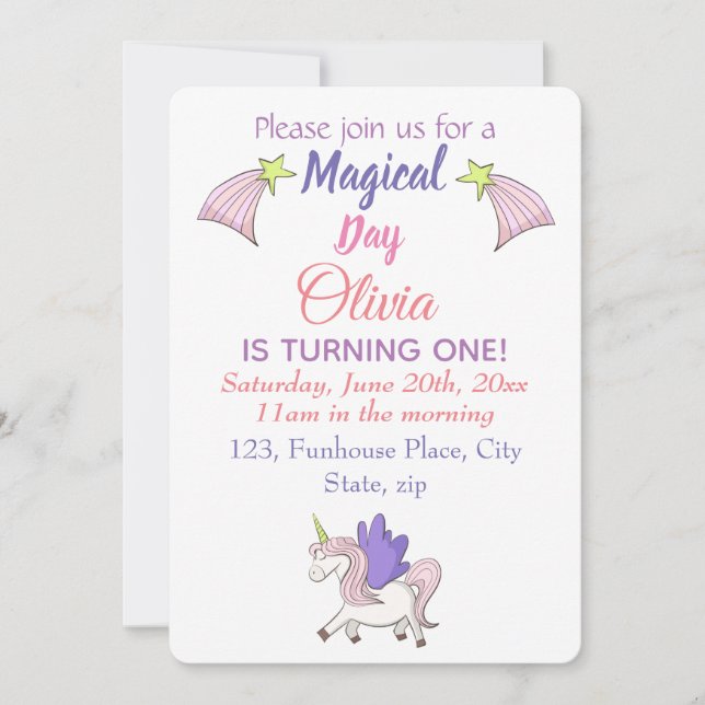 Invitation Pegasus et des étoiles de tir. (Devant)