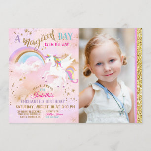 Invitation Pegasus Unicorn Rainbow Sparkday