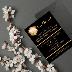 Invitation Peigne De Miel Et Wedding shower Floral