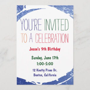 Invitation Peignez la réception au bord de la piscine de bleu