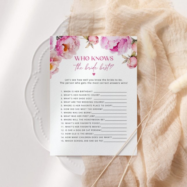 Invitation Peine rose vif Qui connaît la mariée meilleure car (Créateur téléchargé)