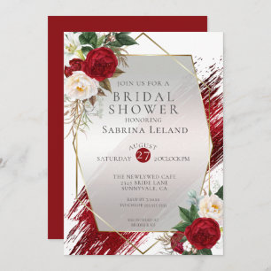 Invitation Peines d'araignée modernes et peinture de Crimson