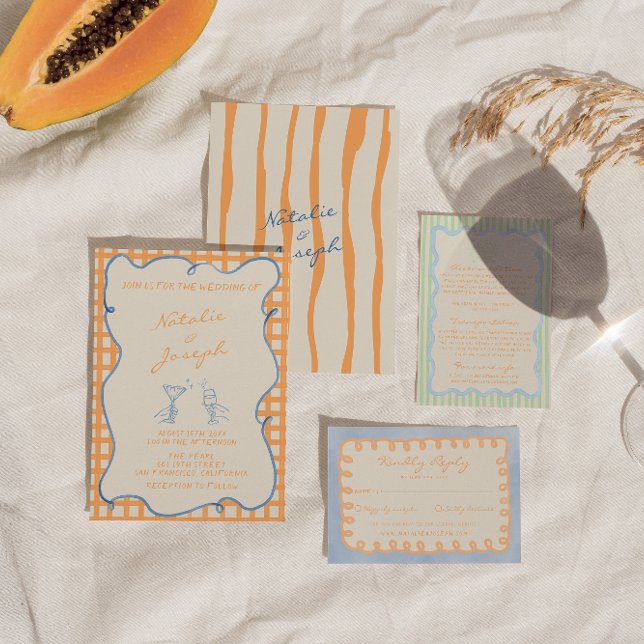 Invitation Peint à la main Whimsical Colorful Mariage (Créateur téléchargé)