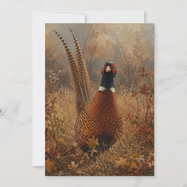 Invitation Peinture à l'huile de faisan d'automne  (Devant)