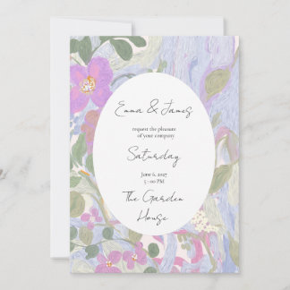 Invitation Peinture à l'huile Pastel Rose Floral