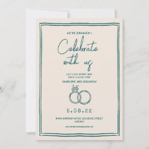 Invitation Peinture à main Fiançailles contemporain