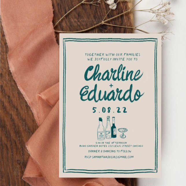 Invitation Peinture à main Mariage d'art contemporain (Créateur téléchargé)