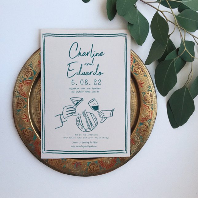 Invitation Peinture à main Mariage d'art contemporain (Créateur téléchargé)