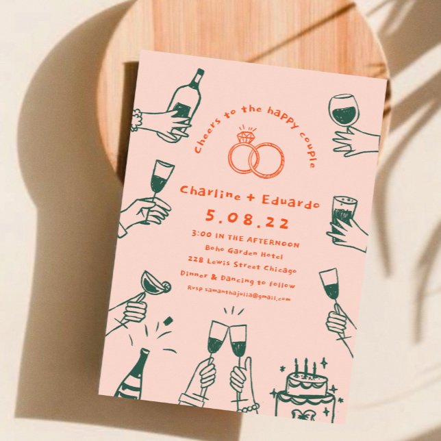 Invitation Peinture à main Mariage d'art contemporain (Créateur téléchargé)