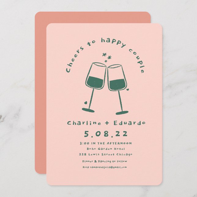 Invitation Peinture à main Mariage d'art contemporain (Créateur téléchargé)