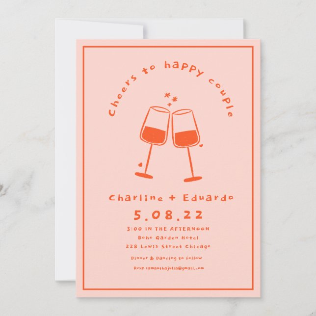 Invitation Peinture à main Mariage d'art contemporain (Devant)