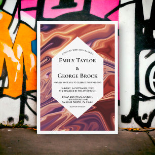 Invitation Peinture Abstraite à l'huile de lave moderne Maria