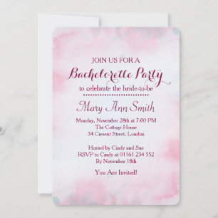 Invitation Peinture Abstraite avec Water Color Bachelor Party