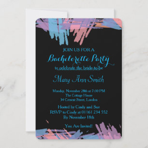 Invitation Peinture Abstraite avec Water Color Bachelor Party