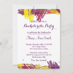 Invitation Peinture Abstraite avec Water Color Bachelor Party