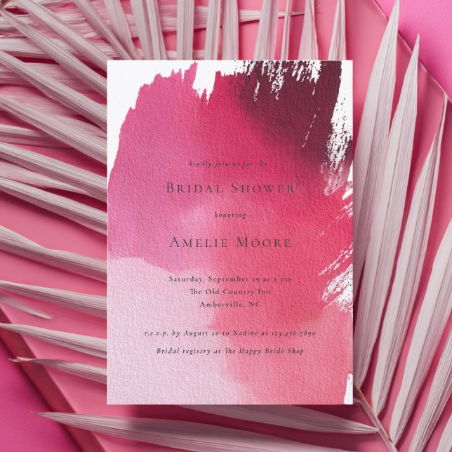 Invitation Peinture Abstraite Rouge Bold Fête de Mariage Mode (Créateur téléchargé)