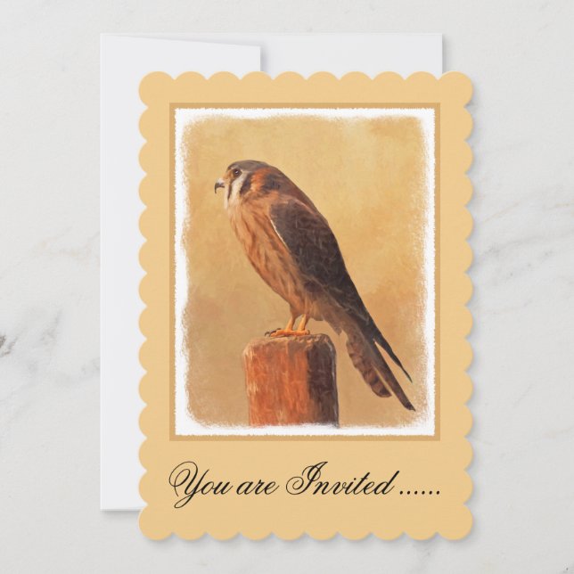 Invitation Peinture américaine Kestrel - Art original pour oi (Devant)