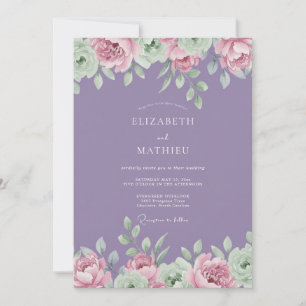 Invitation Peinture aquarelle mariage lavande
